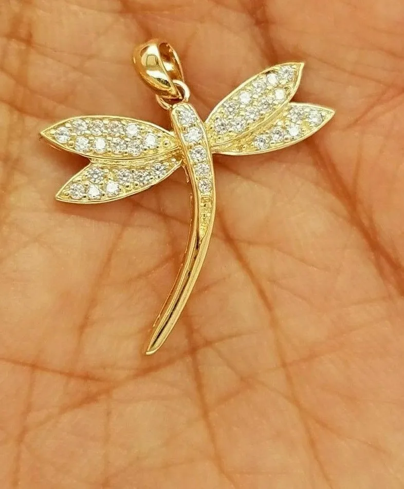 Authentic The Gilded Dragonfly Moissanite Pendant of Eternal Transformation