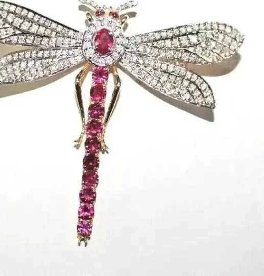 Authentic The Gilded Dragonfly - 3 Ct Moissanite Metamorphosis & Illumination Brooch