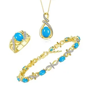 Authentic Radiant Horizon Turquoise and Diamond Sacred Harmony Set