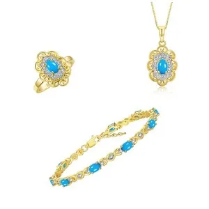 Authentic Rylos  Gold Plated Silver Turquoise & Diamond Hugs & Kisses Xoxo Set Sz 5-10