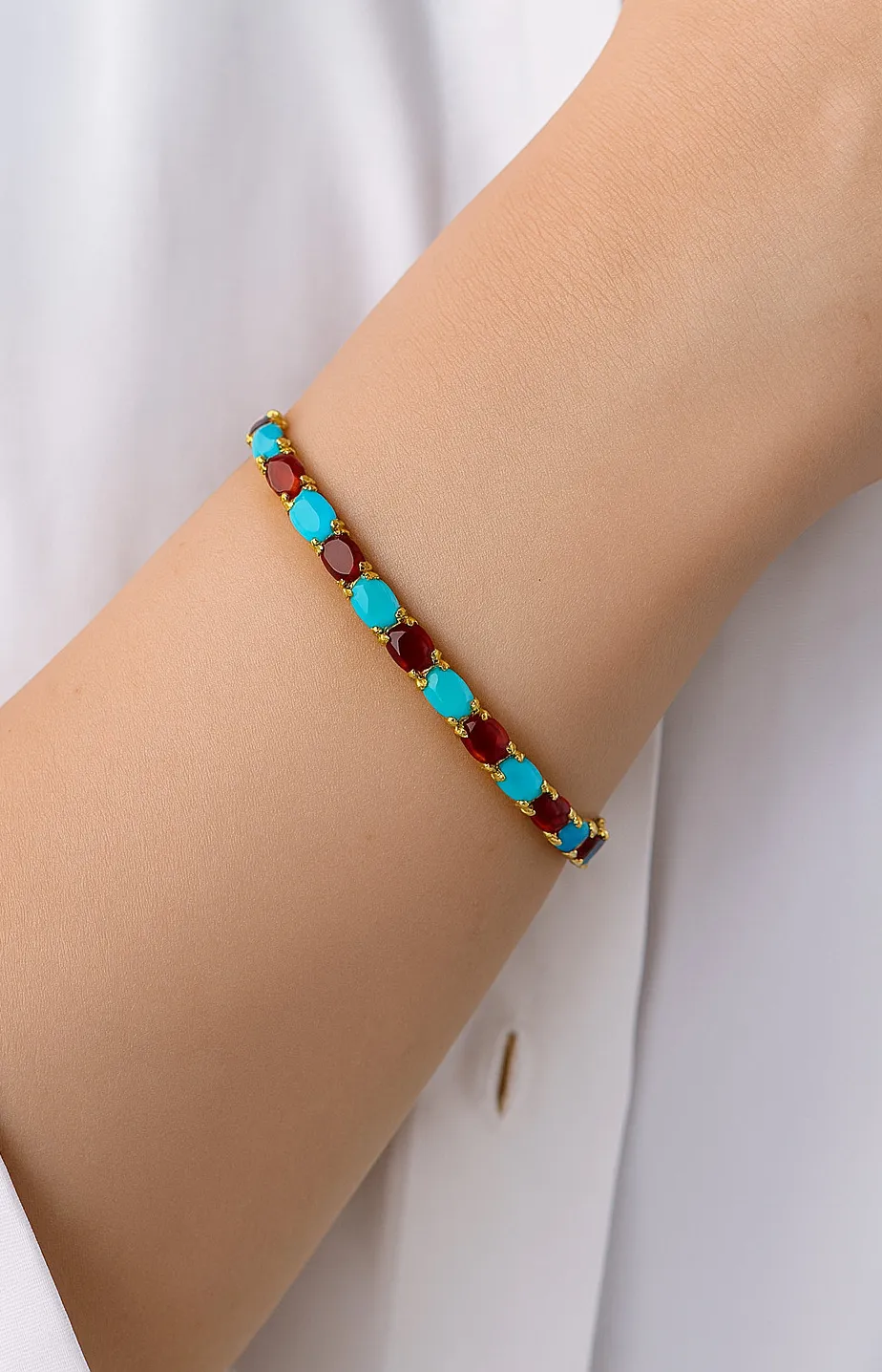 Authentic Celestial Harmony Talisman: Sacred Turquoise and Garnet Gold-Plated Amulet