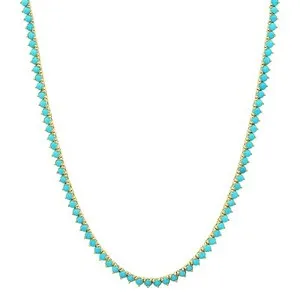 Authentic Turquoise Guardian's Serenade: 7.5CT Simulated Turquoise Tennis Necklace