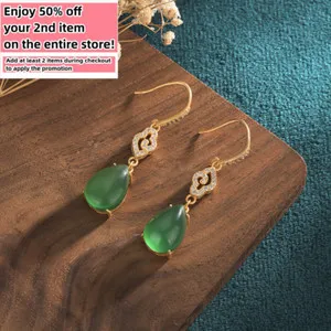 Authentic Emerald Essence Earrings: Celestial Guardians of Green Jade