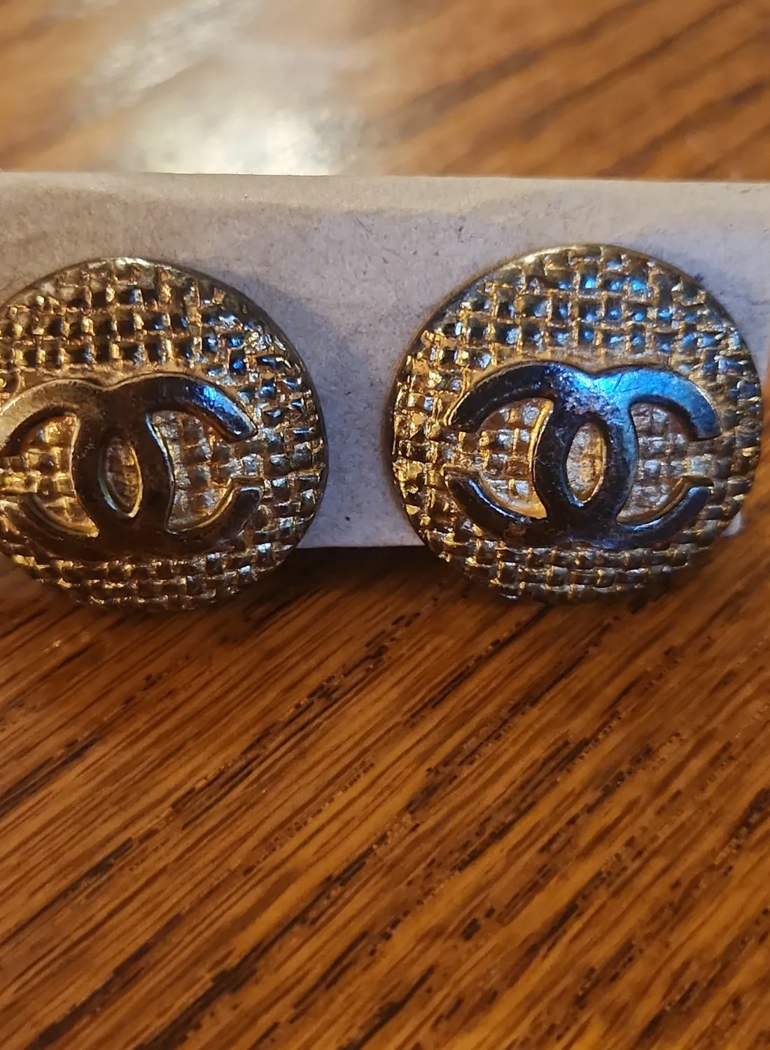 Authentic The Golden Basketweave: Vintage 1991 CHANEL 24k Gold-Plated CC Clip Earrings
