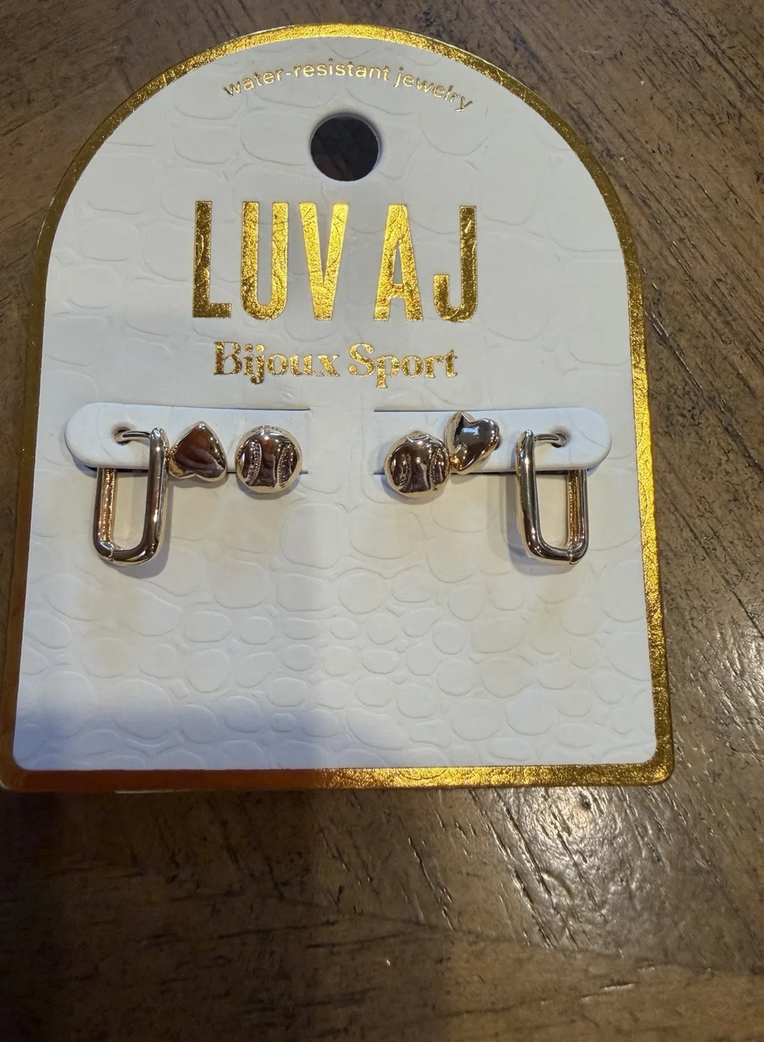 Authentic Bijoux Sport by Luv Aj MLB Baseball Gold Plated Logo Stud Earrings Set
