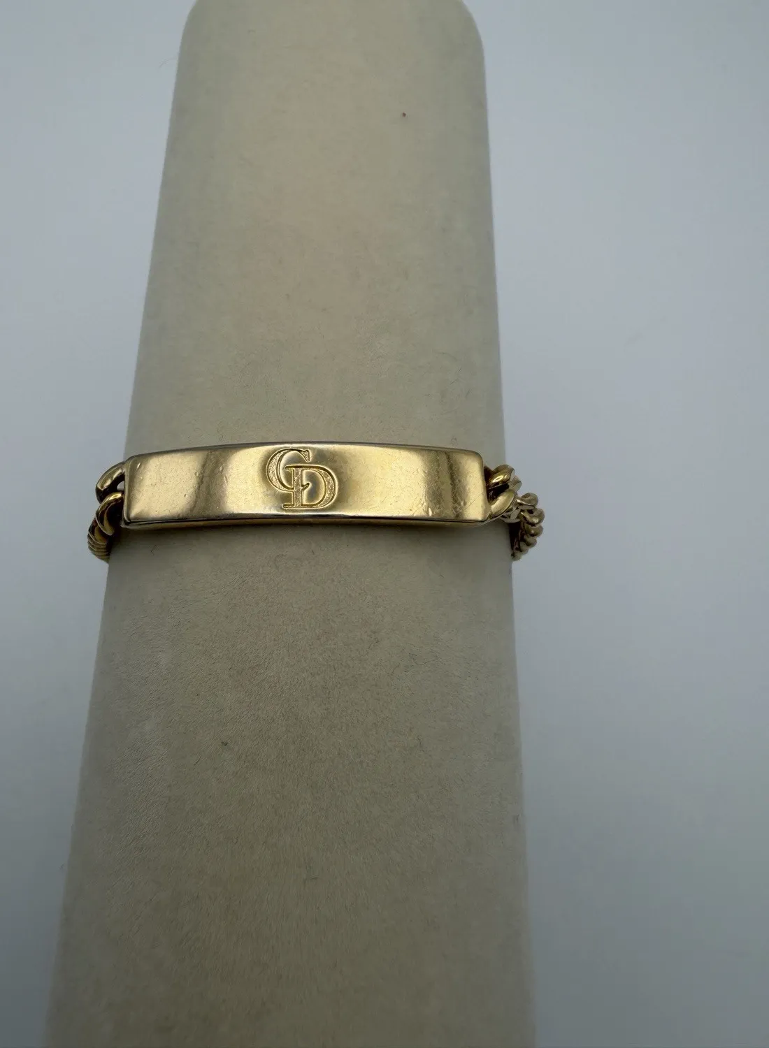Authentic Elegance of the Ancients: CD Logo Plate Chain Link Bracelet