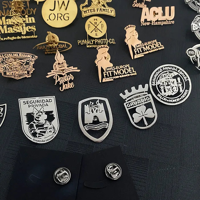 Authentic Stainless Steel Wholesale Logo Nameplate Tag Chest Nail Personalized Custom Pins Gold Wedding Jewelry for Bag Charm lapela Gift