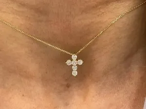 Authentic Radiant Moissanite Cross: A Celestial Conduit of Divine Light