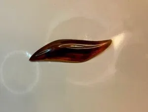 Authentic Amber brooch freeform shape yellow gold plated clasp lots of glue on back