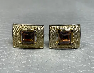 Authentic Amber Guardian's Vigil: Yellow Gold Plated Cuff Links of Protective Light