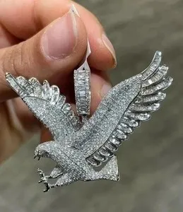 Authentic The Sovereign Sky Eagle Moissanite Talisman in 14K White Gold Plated Finish