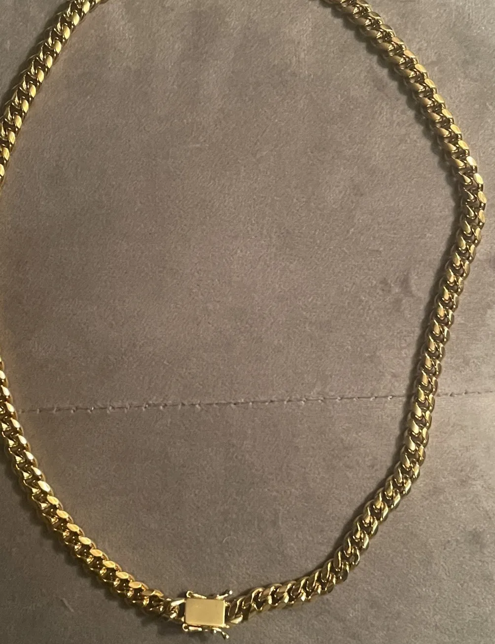 Authentic Mens 22” Miami Cuban Link Chain Necklace 18k Gold Plated Stainless Steel