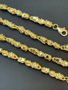 Authentic The Gilded Path: Radiant Sterling Nugget Link Chain