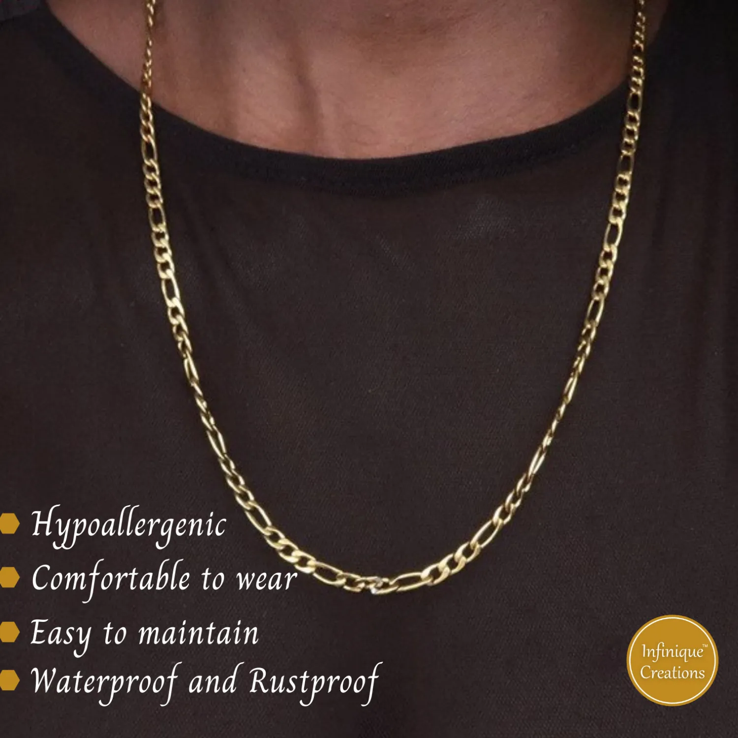 Authentic Divine Aura Figaro Chain: A Golden Embrace of Protection and Balance