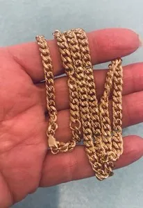 Authentic Cuban Link Chain 5 Mm Adjustable 18-22” Gold Plated 