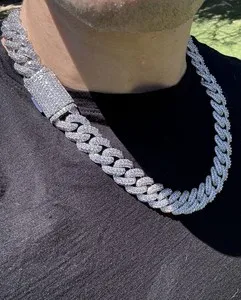 Authentic Eternal Harmony: 22' 18MM Iced Out Cuban Link Chain