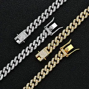 Authentic Men’s Gold Plated Iced CZ Out Solid Miami Cuban Link Bracelet Chain 8MM