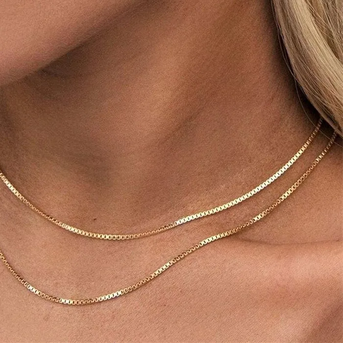 Authentic The Golden Path of Sovereign Light 18K Gold Plated Box Chain