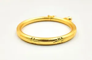 Authentic Cute Gold Bangle 18K 22K 24K Thai Yellow Gold Plated Jewelry Women Girls