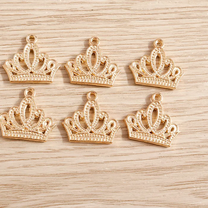 Authentic Tusember 20Pcs 18*17mm Gold Color Charms Crown Pendant for DIY Findings Handmade Necklaces Earring Jewelry Making Accessories