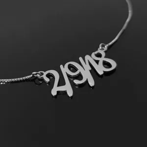 Authentic Wedding Date Necklace 15 Different Font Style Personalized Jewelry Gift For Her