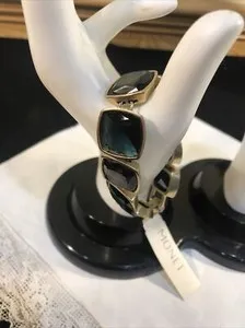 Authentic Celestial Harmony: The Dual-Gemstone Gold-Plated Vitality Bangle