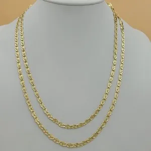 Authentic Jewelry Lot - 3 pieces. 14K Gold Plated Mariner Chain 5mm W - Different Sizes