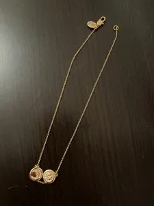 Authentic GOLD PLATED NECKLACE  WITH TWO DIFFERENT  PENDANT