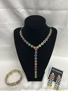 Authentic New Carol Dauplaise Set Multicolor Stones Gold Plated For different occasion