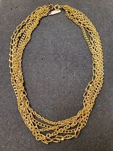 Authentic Unique Design 18.5" 5 Different Gold Plated Link Chains In 1 from the  80s New 