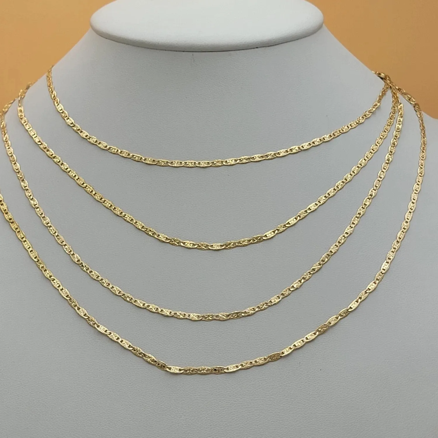 Authentic Jewelry Lot - 6 pieces. 14K Gold Plated Chain 2.5mm width - Different Sizes