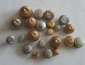 Authentic Lot of 22 Gold-Chrome Plated Pocket Watch Crowns With Different Sizes and Shapes
