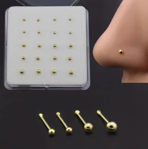Authentic Gold Plated Round Ball stud (Different Size, 20 pcs in total)