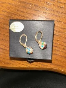Authentic Vintage Set Of Earrings, Gold Plated All Kinds Of Different Gyms