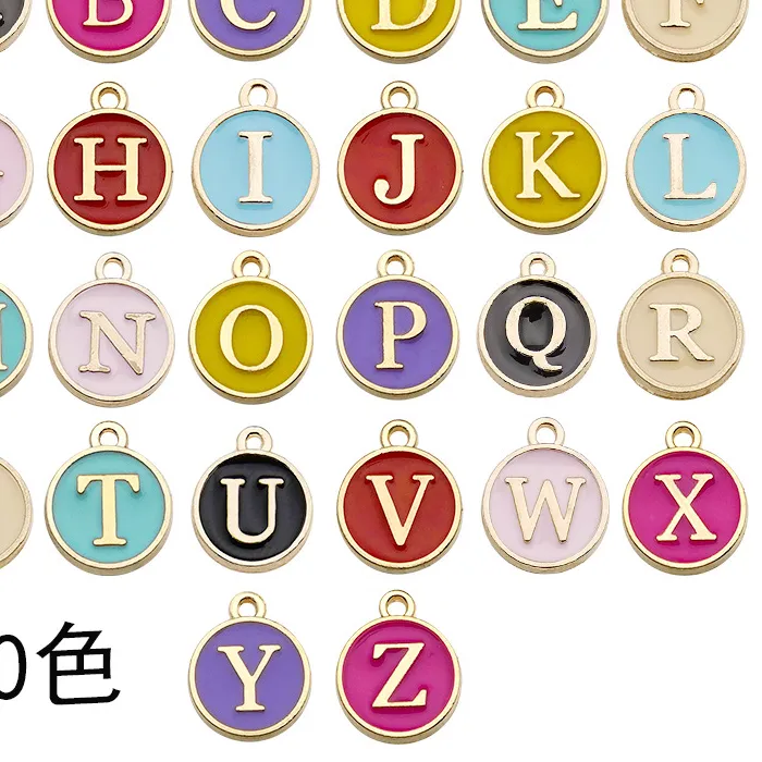 Authentic Alphabet of Destiny - Double-Sided Gold Disc Charm Pendant