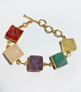 Authentic Celestial Harmony Multi-Gemstone Talisman - Sacred Geometry Rough Stone Bracelet