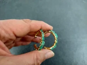 Authentic Emerald Radiance Sovereignty Hoops - Sacred Colombian Raw Crystal Amulets