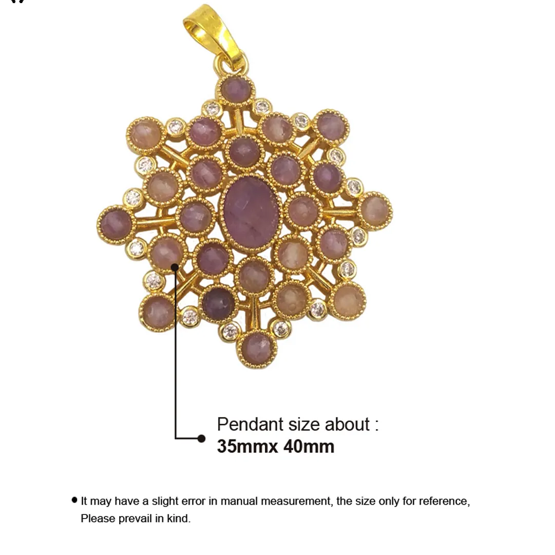 Authentic WT-P1977   2024 New Style High Quality Natural Gemstone Handmade Inlaid With 18k Gold Plating Pendant For DIY Crafts