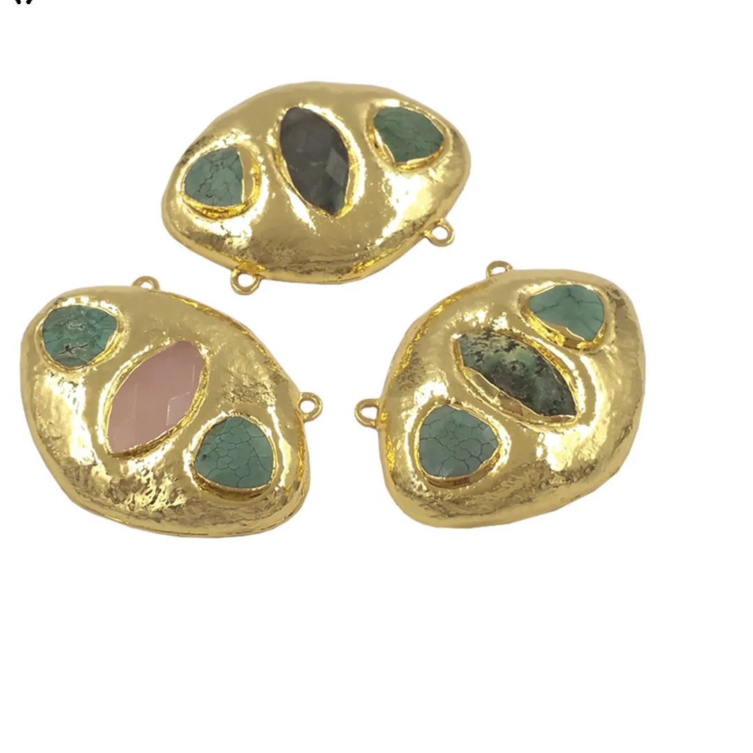 Authentic WT-C338 High-end Feel Hot Selling Gemstone Connector With 18k Gold Plated For Friends Daily Jewelry