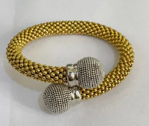 Authentic Italian 925 Silver Gold Plated Cuff Bracelet Statement Wide Luxury Italy 34.5g