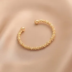 Authentic Celestial Opening Bangle Of Solar Gold A Cuff Of Sparkling Awakening