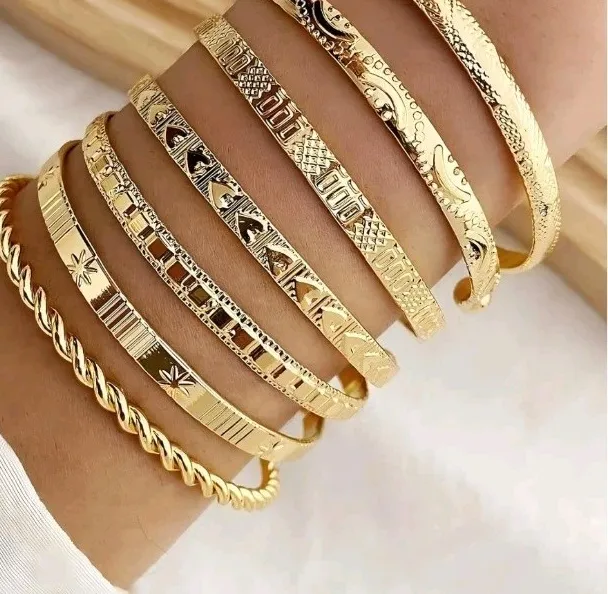 Authentic Eternal Radiance: 14K Gold‑Plated Multi‑Layer Mystic Cuff