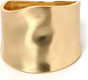 Authentic YBMYCM Wide Cuff Chunky Gold-Plated Bracelets for Women Open Cuff Bangles Adjust