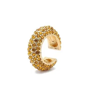 Authentic ONE PC Woman 18K Gold Plated Sparkling CZ C Shape Earring Ear Cuff Cartilage