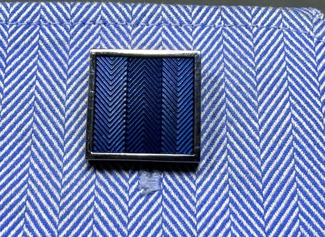 Authentic Azure Horizon White Gold Plated Cuff Links