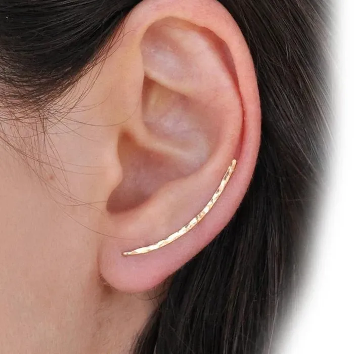 Authentic 2pcs U Hairpin Shaped Clip Earrings Stainless Steel Ear Cuff Piercing Gold Silver Color Charm For Women Earring Tragus Jewelry