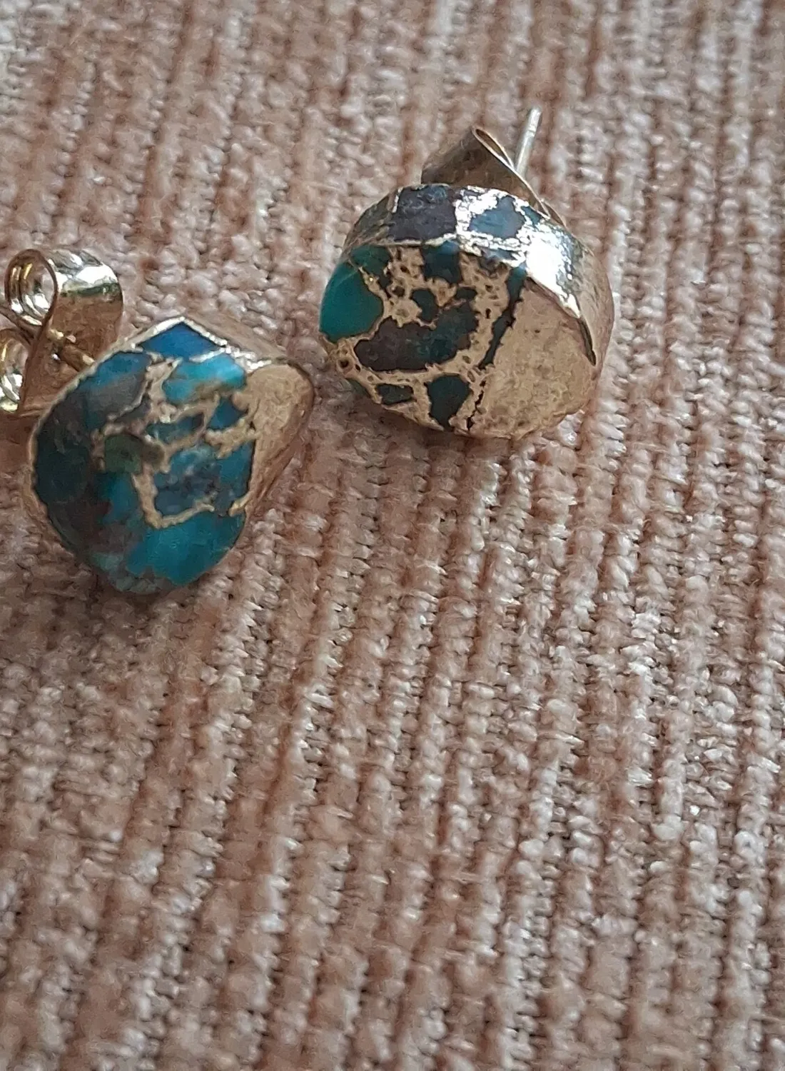 Authentic Celestial Whispers Tiny Turquoise Gold Plated Studs