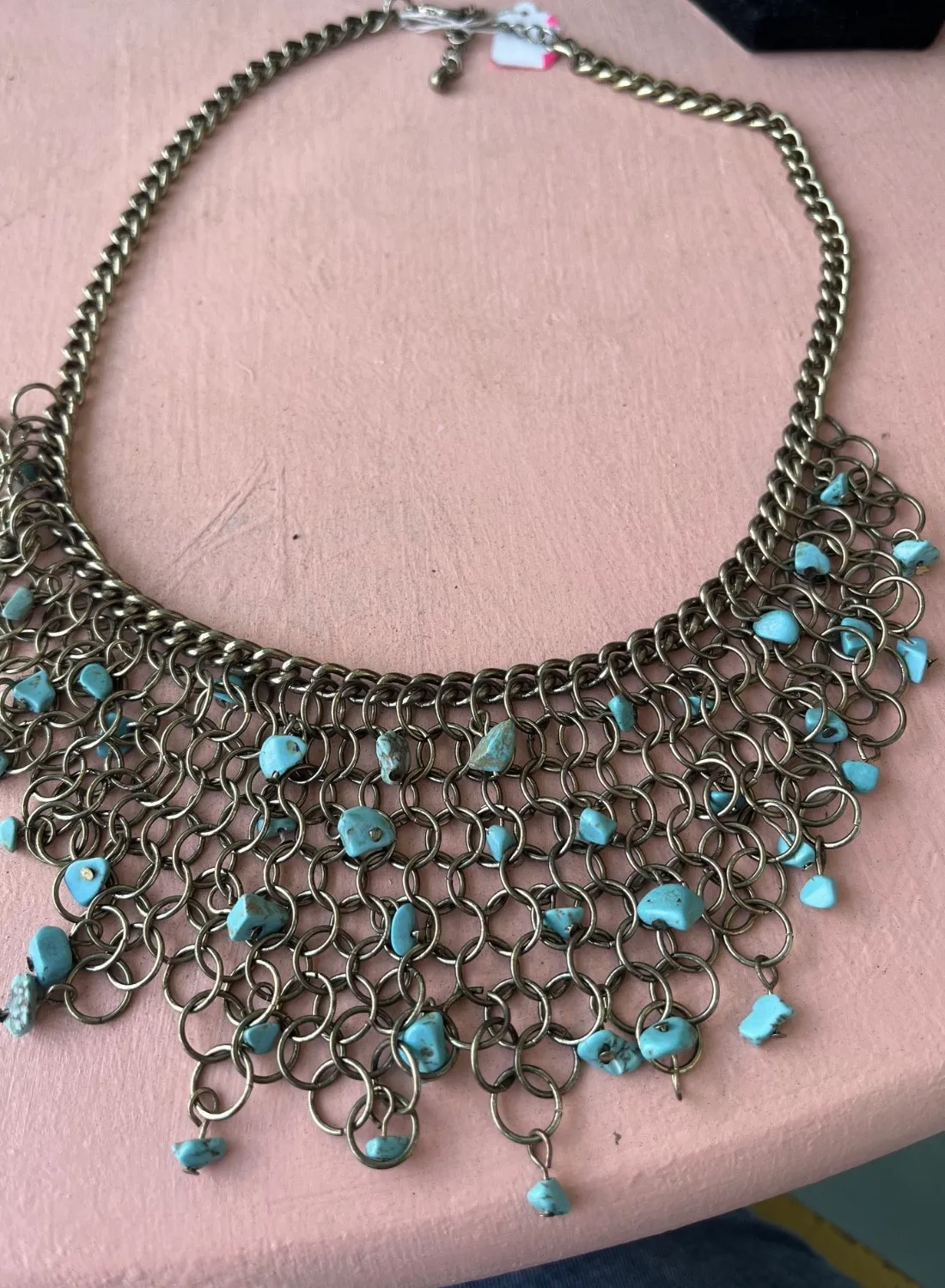 Authentic Celestial Azure Bib Necklace of Serene Radiance