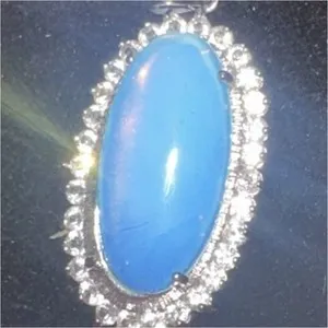Authentic Celestial Harmony: Oval Blue Turquoise Pendant in 18K Gold Plated Radiance