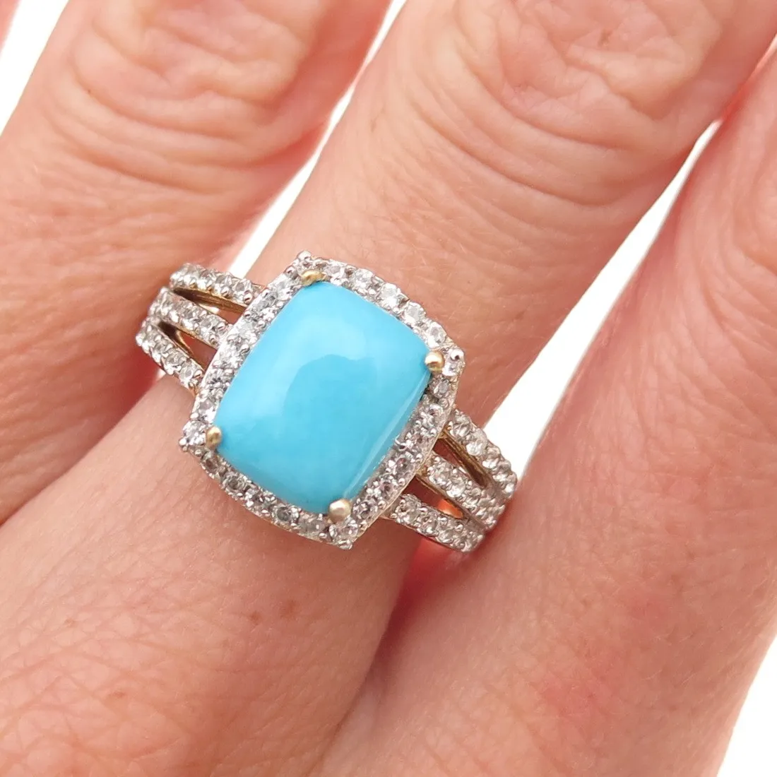 Authentic Celestial Horizon Turquoise and Topaz Sovereign Ring